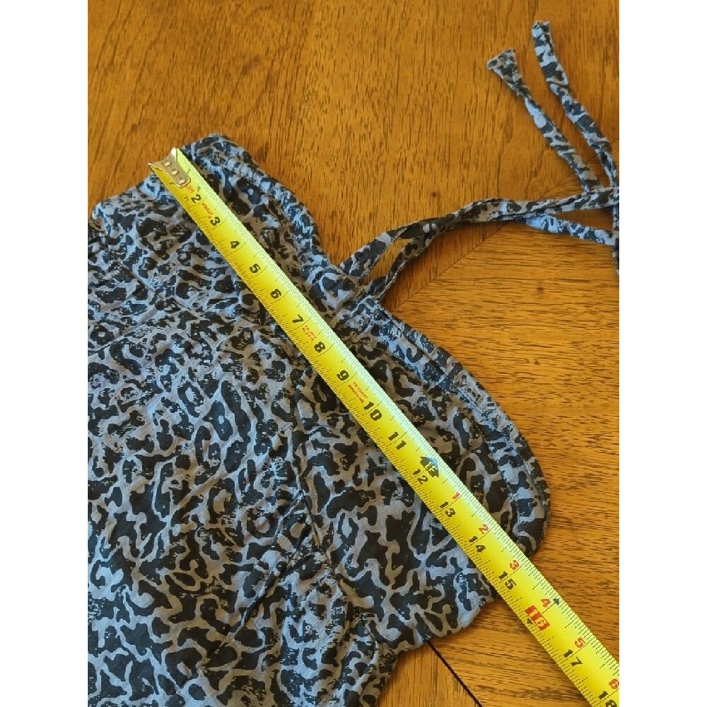 Y2K Maurices Gray And Black Leopard Print Tie Halter Babydoll Top - Picture 3 of 6